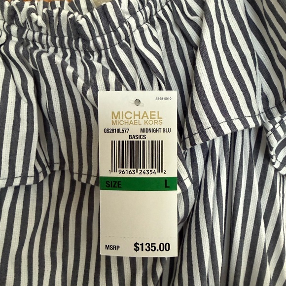 Michael Kors Midnight Blue and White Striped Dress - Picture 2 of 2